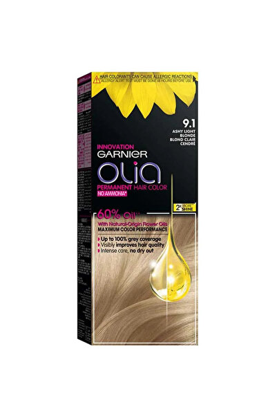Garnier Olia Hair Color, No Ammonia Permanent Hair Color With 60% Oils, 9.1 A...