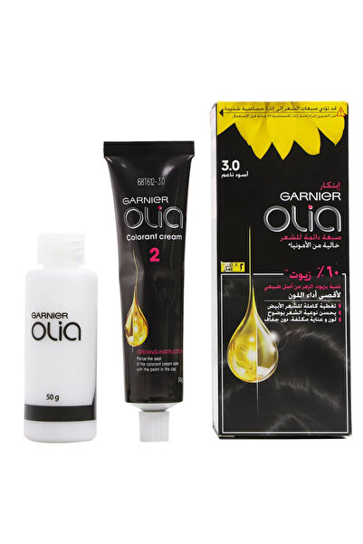 Garnier Ola Permanent Hair Colour with Natural Origin Flower Oil 3.0- Black