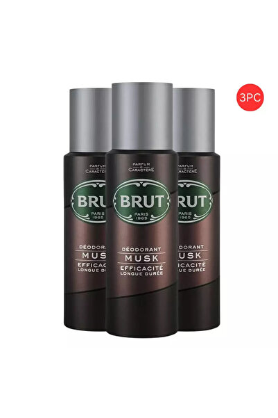 Brut بخاخ مزيل عرق للجسم برائحة المسك - 3 × 200 مل