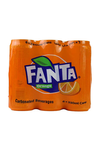 Fanta Orange Carbonated Beverages, Soft Drink Cam, 330ml Per Can- Pack of 6 P...