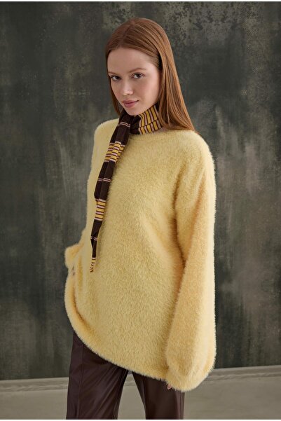 HEQA Soft Furry Sweater Soft Yellow
