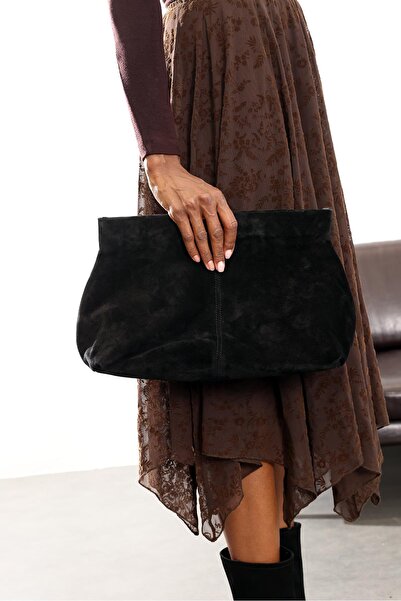 5in1Canpolat حقيبة كلاتش باريس سويد سوداء 7981