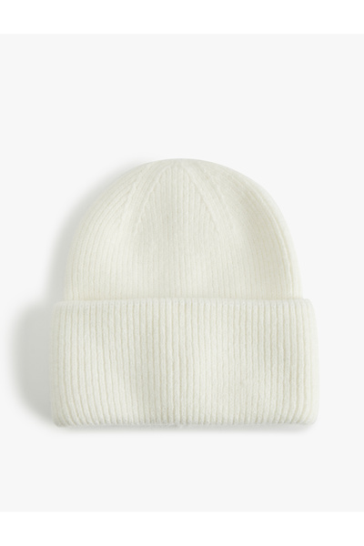 Koton Yumuşak Dokulu Katlama Detaylı Basic Triko Örgü Bere