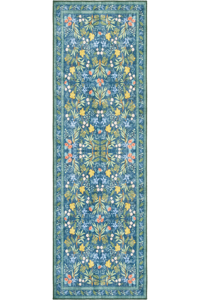 Cool Halı Florence Mavi Yeşil Çiçekli Renkli Bohem Tasarım Leke Tutmaz Şönil ...