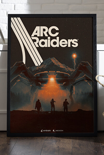 Duvarda Arc Raiders crni drveni poster u okviru, dekorativna zidna slika za igre