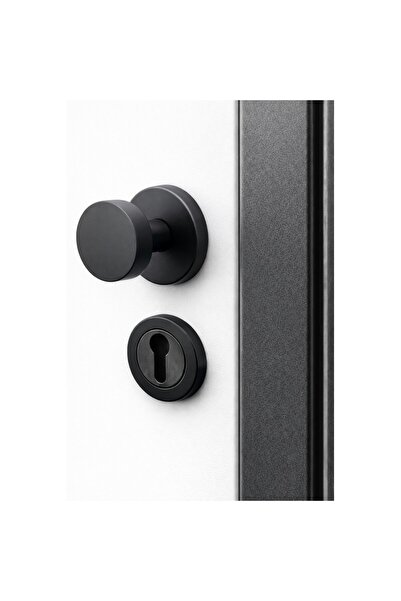 KOLDOOR Round Mat Siyah Kapı Tokmağı Kapı Babası Alt Rozeti Set