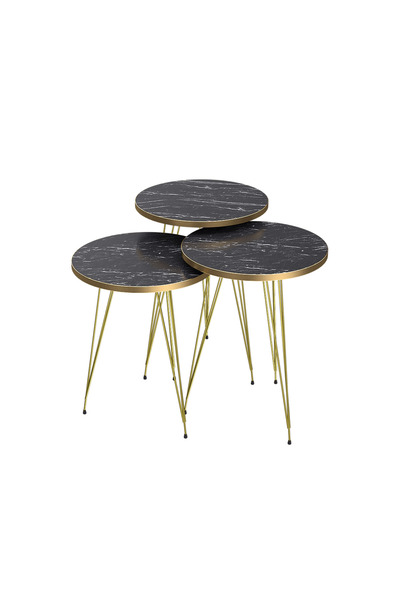 Sani Set de 3 mese, Sani, Nice - Marmură neagră