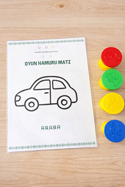 Kids Yıkanabilir/Silinebilir Oyun Hamuru Matı - 4 Adet Hayvan Figürlü Kapaklı...