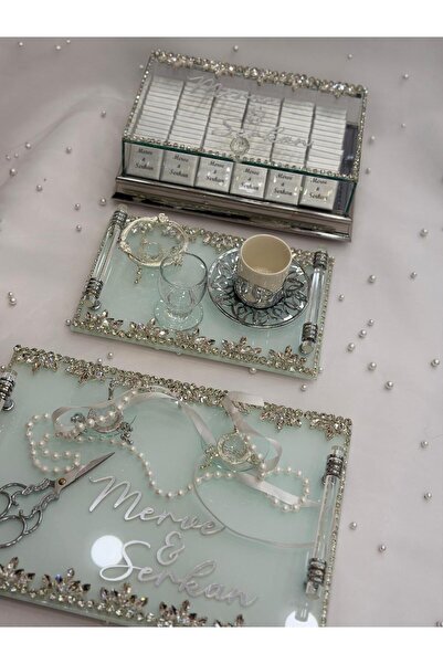 GÜRLEK TEKSTİL Δίσκος δώρων για κορίτσια, Δίσκος για πρόταση γάμου, Κουτί σοκ...