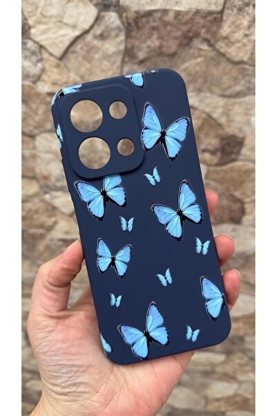 Vip Case جراب مطاطي كلاسيكي ممتص للصدمات من السيليكون بنمط الفراشة الزرقاء مت...