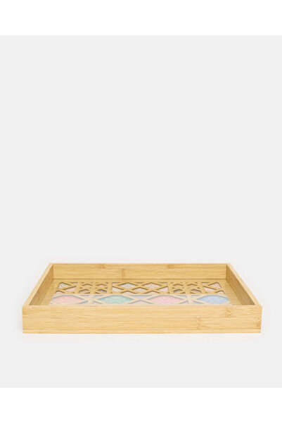 REDTAG صينية تقديم مستطيلة بنية اللون مقطوعة بالليزر (صغيرة)