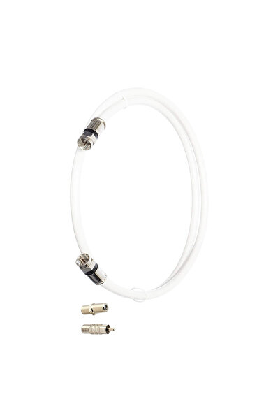 OEM White coaxial cable, length 1m, double shielding, impedance 75ohm, extern...