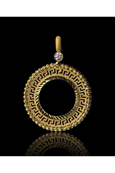 Altınkesesi 8 Ayar Altın Çerçeve Kadın Yarım Altın Boy Dorika Toplu Kolye Ucu