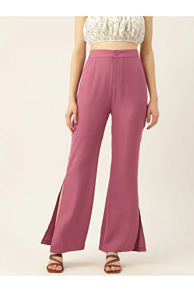 RUE COLLECTION By Styli Women Pink Relaxed Loose Fit Trousers
