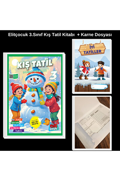 ELİT ÇOCUK 3.Sınıf Kış Tatil Kitabı + Karne Dosyası