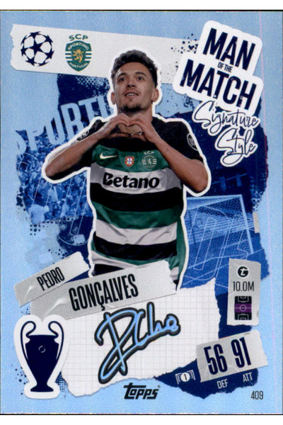 Topps توقيع بيدرو جونكالفيز، اللاعب الأفضل في المباراة، من سلسلة ماتش أتاكس 2...