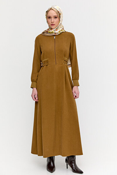 Setrms Kemerli Bomber Yakalı Lyocell Elbise