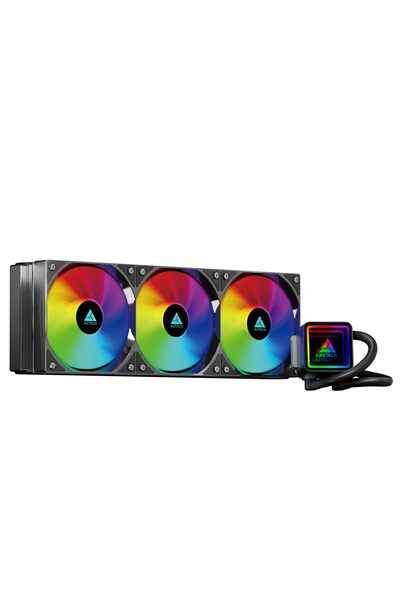 Aztech مبرد سائل لوحدة المعالجة المركزية 360 مم AIO بثلاث مراوح PWM ARGB، مرآ...