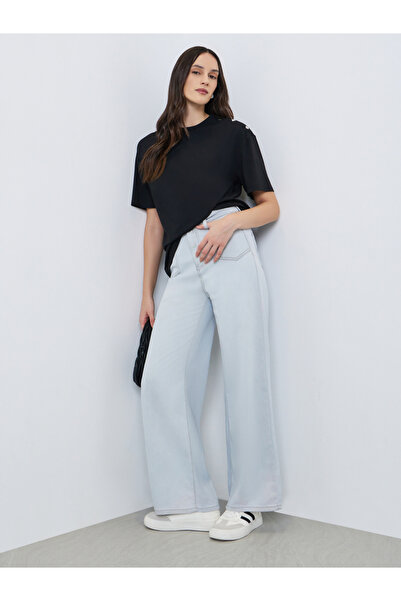 Styli Women Light Blue Wide Leg Jeans