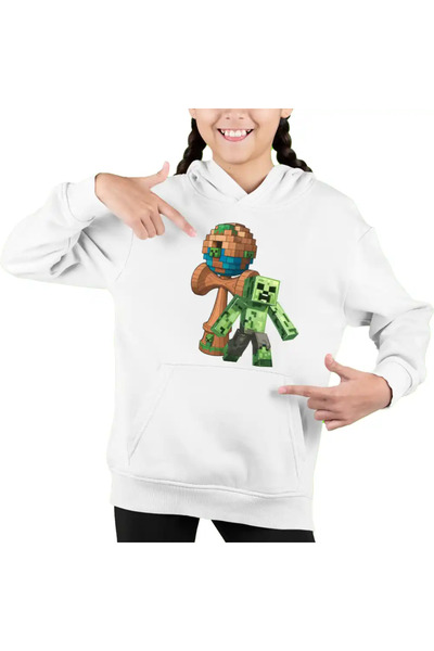 OEM Kids Girls Kendama Minecraft Creeper Trial Hoodie