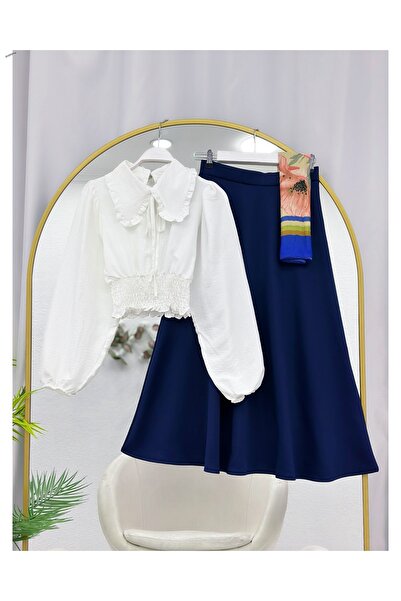 YEDİLALE SET DUBĂLĂ CU MÂNERE BALON, CĂMĂȘĂ, FUSTĂ LARGĂ