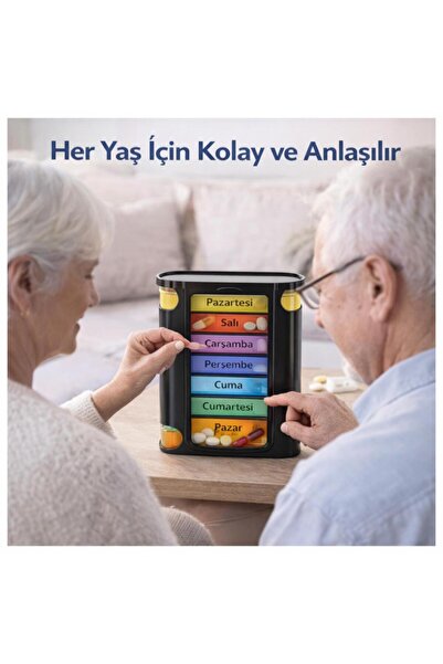 coofbe BPA İçermez Haftalık İlaç Saklama Kutusu 4 Bölmeli 28 Gözlü Kilitli Kapaklı Hap İlaç Kutusu