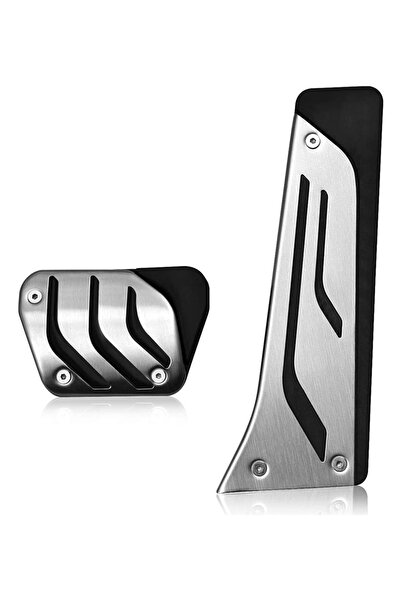 Oto Aksesuarcım BMW E46 E60 E90 X5 E92 Uyumlu Otomatik Vites Pedal Seti Gümüş...