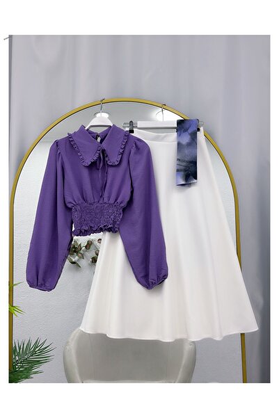 YEDİLALE SET DUBĂLĂ CU MÂNERE BALON, CĂMĂȘĂ, FUSTĂ LARGĂ