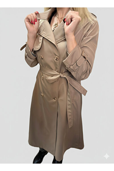 FATMA DANIŞMAN büyük beden astarlı trenç ceket