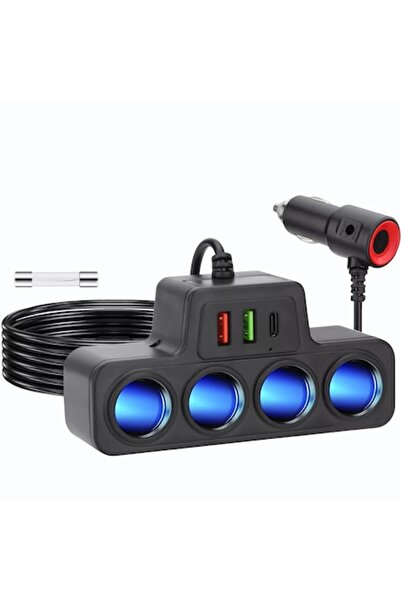 OEM Car Power Adapter, BYONDSELF®, 4xCar Socket, Fast USB Charging, QC 3.0, D...