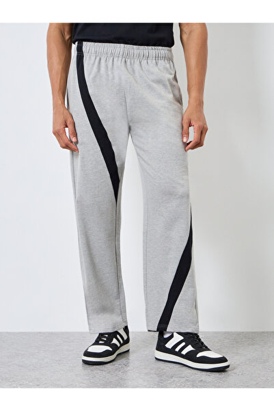 Styli Men Grey Striped Relaxed Fit Joggers