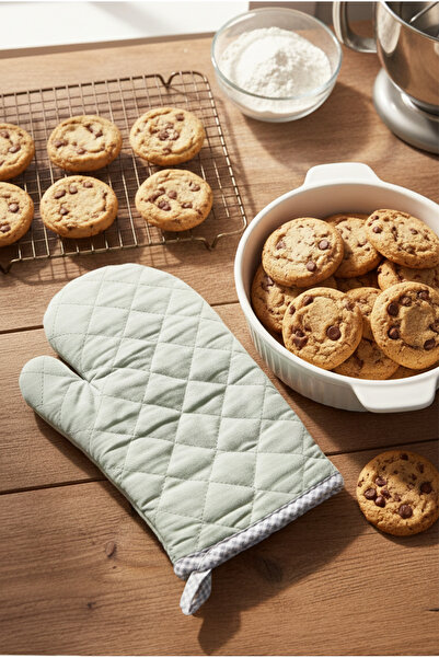 FH finehome قفازات المطبخ الهندية ذات الكشكشة باللون الكاكي