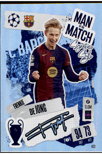 Topps توقيع فرينيكي دي يونغ، اللاعب الأفضل في المباراة، من سلسلة ماتش أتاكس 2...