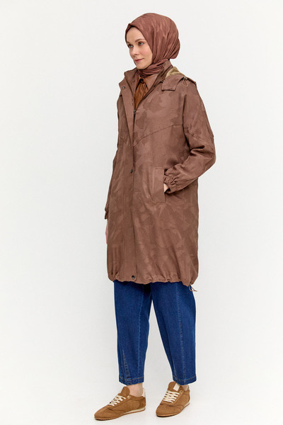 Setrms Kapüşonlu Jakarlı Peluş Astarlı Kap