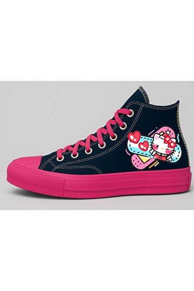 lias desing negru roz talpă adezivă roz haylo cu imprimeu pantofi sport pentr...