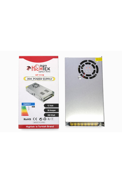 KaraköyOnline 12V 30A Metal Kasa Güç Kaynağı – IP20 360W Trafo Adaptör – LED ...