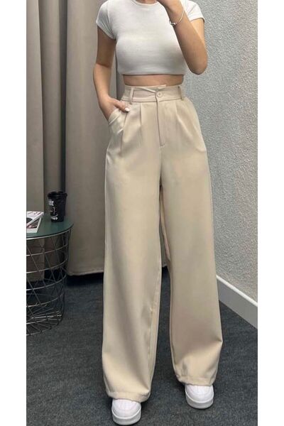 CIQULATA High Waist Basic Palazzo Pants