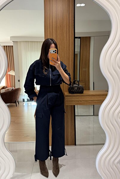 Gizem Ecemiş Alize Lacivert Kargo Cepli Takım