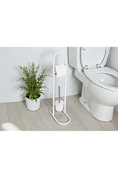 Confortime Stainless steel toilet paper holder with brush Mate