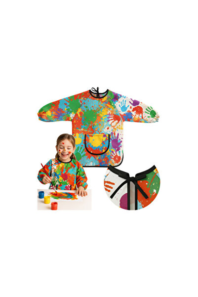 KRUZZEL Painting apron for children, 4-6 years, waterproof, long sleeve with ...