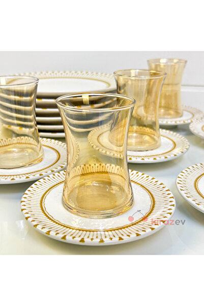 KirazEv 18 Parça Helen Set, Pasta Tabaklı Çay, Sunum, Servis Seti