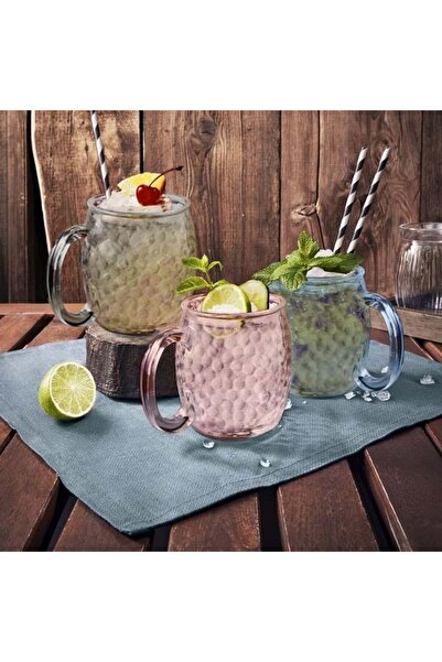 La Mediterranea Set of colored glass mugs – 6 pieces, 3 colors
