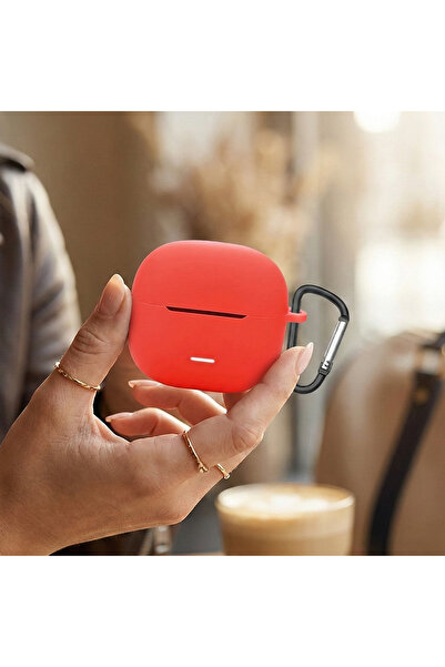 CaseOnn Xiaomi Redmi Buds 6 Lite Case with Strap Attachment Matte Silicone Red
