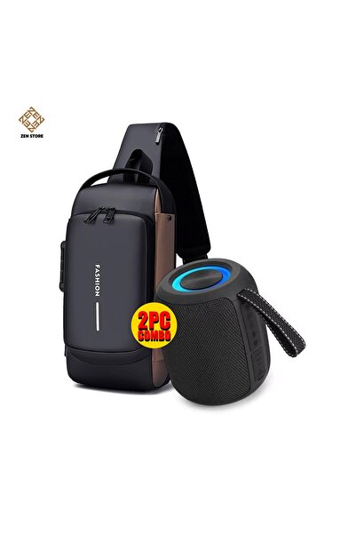 Zen Store 2 PC Fashion Crossbody Bag with WUF W33 Wireless Speaker – GRAY