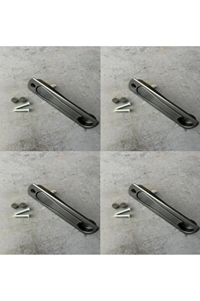 Günalp Pvc Aksesuar مقبض ألومنيوم مخفي (مدمج) أسود 4 قطع