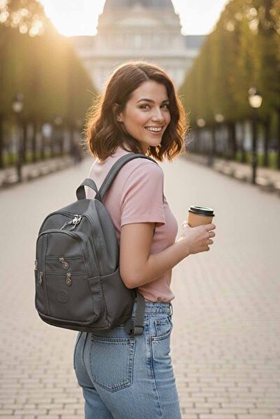 vynor atelier Women's Multi-Compartment Backpack and Shoulder Bag Length 35 c...