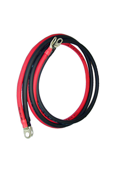 OEM Battery cable set, 6mm section, red, black, 2x25 cm, for inverter/agricul...