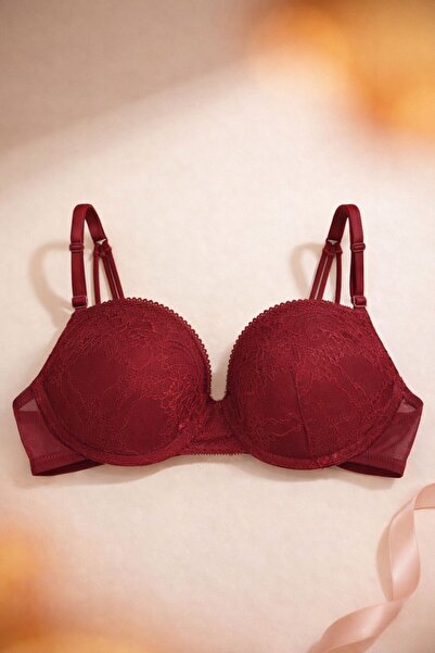 SCM LINGERIE BORDO ÇİFT DESTEKLİ SÜTYEN