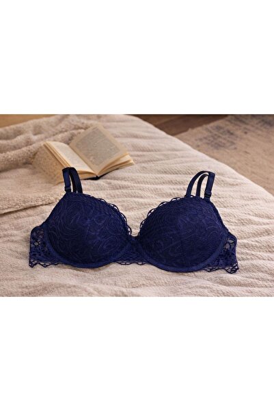 SCM LINGERIE Dark Blue Supported Lace Bra