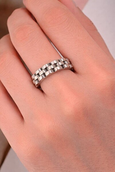 BY YASİN TOPÇU 💍   Chain Pattern Steel Ring |   Number 16